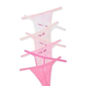 LoveShackFancy Victoria secret Pink panties set underwear thongs XL NWT nib